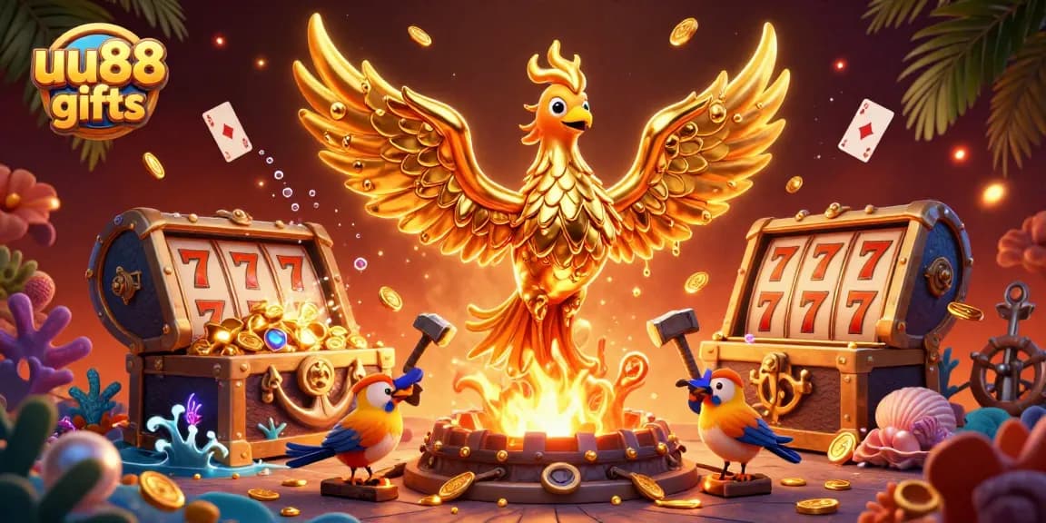 Experience the thrill of uu88 gifts with a molten gold phoenix and dynamic slot elements.