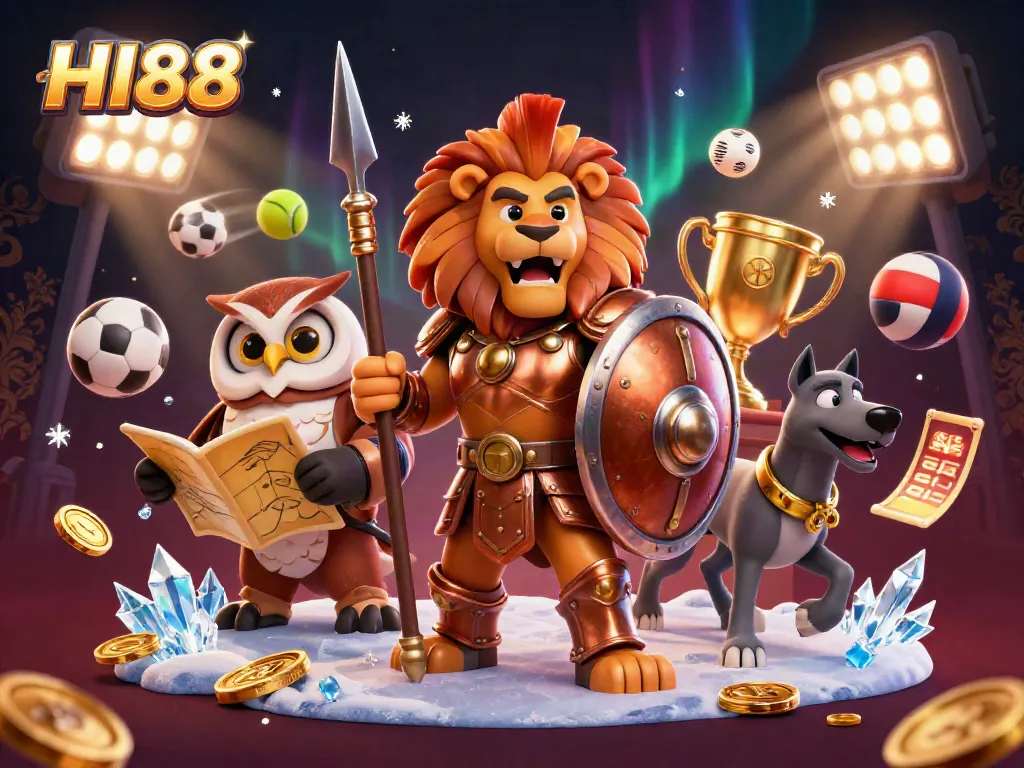 Experience thrilling gameplay with HI88’s exciting sports betting atmosphere featuring dynamic characters and elements.