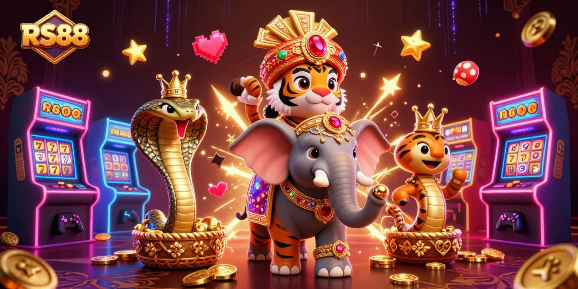RS88 showcases an immersive gaming experience with vibrant 3D slot elements and unique characters.