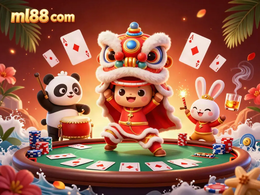 Engage in thrilling gameplay at ml88 com with dynamic poker action and festive characters.