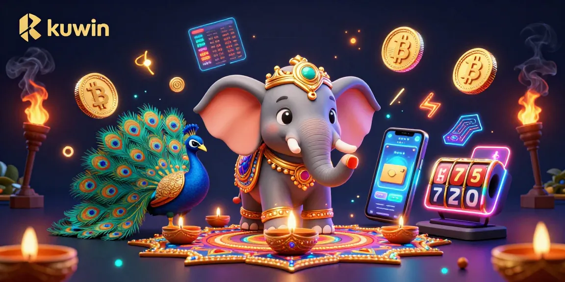 kuwin enhances engagement with a vibrant, animated 3D illustration depicting lively casino elements.