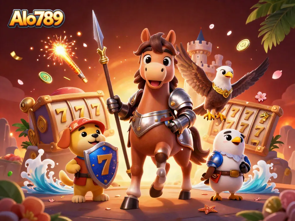 Alo789 offers thrilling gameplay experiences, featuring vibrant slot reels and captivating casino elements.