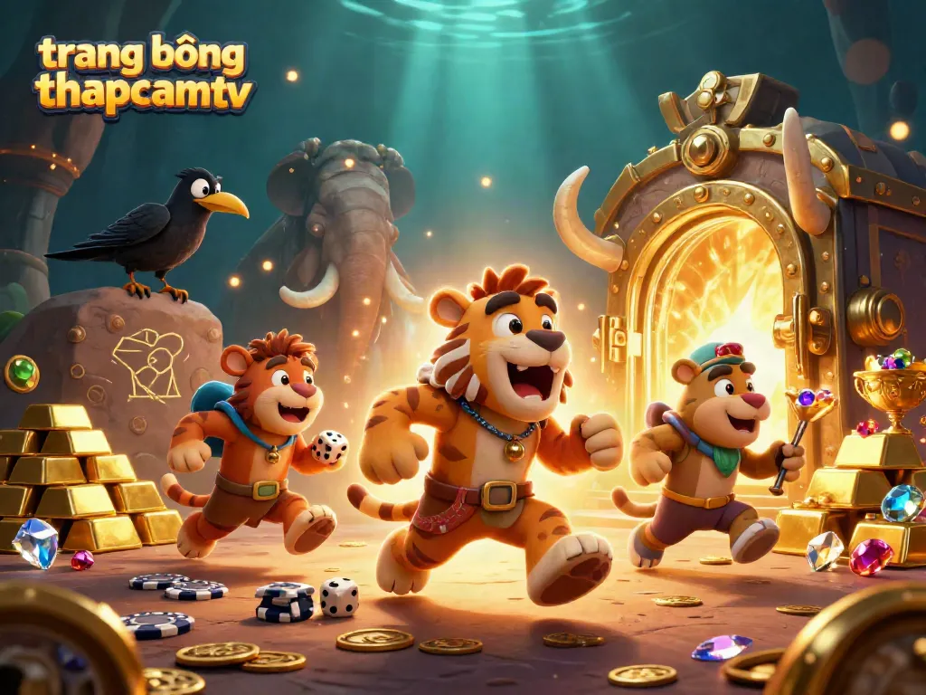 Experience the excitement of trang bóng thapcamtv with a lively casino scene featuring charming cartoon characters.