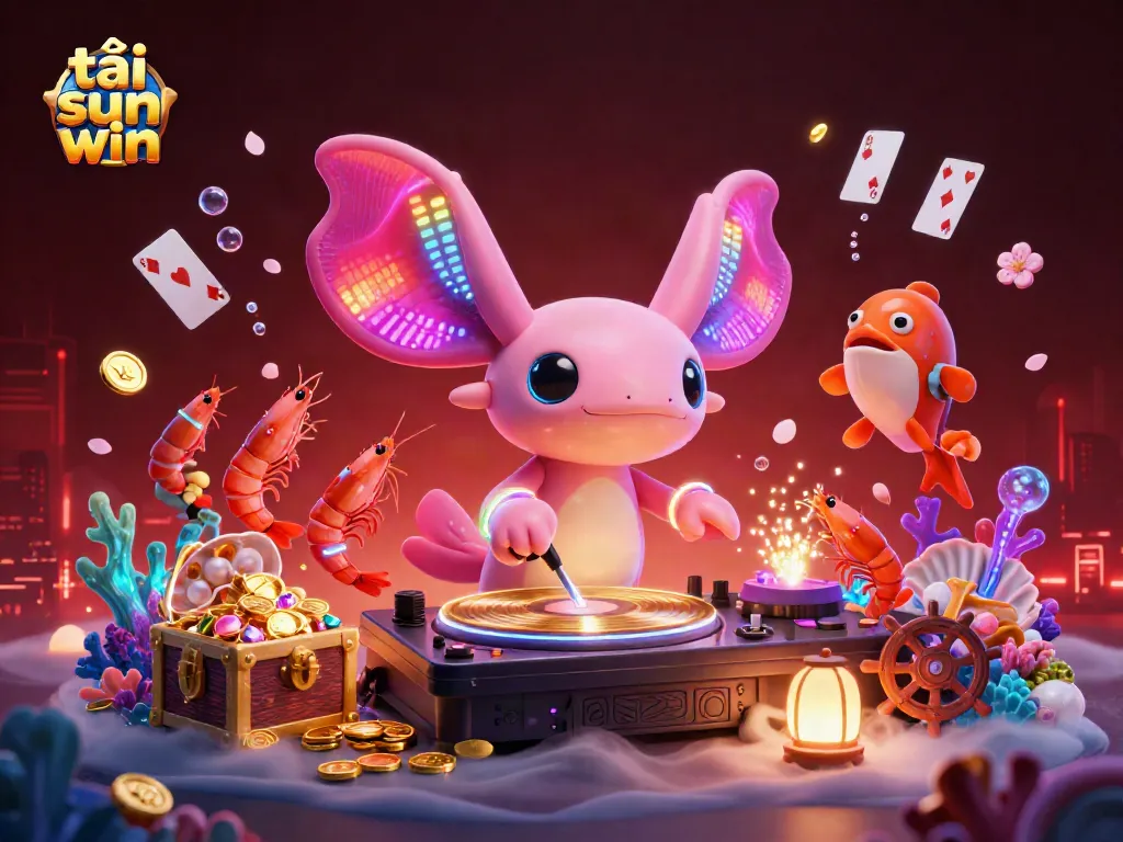 Engage in thrilling games while downloading tải sun win app amidst a vibrant underwater party scene.