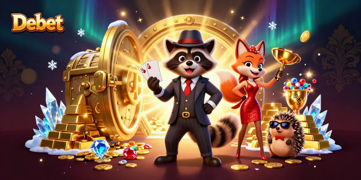 Bet on Debet with excitement in this vibrant casino scene featuring charming characters.