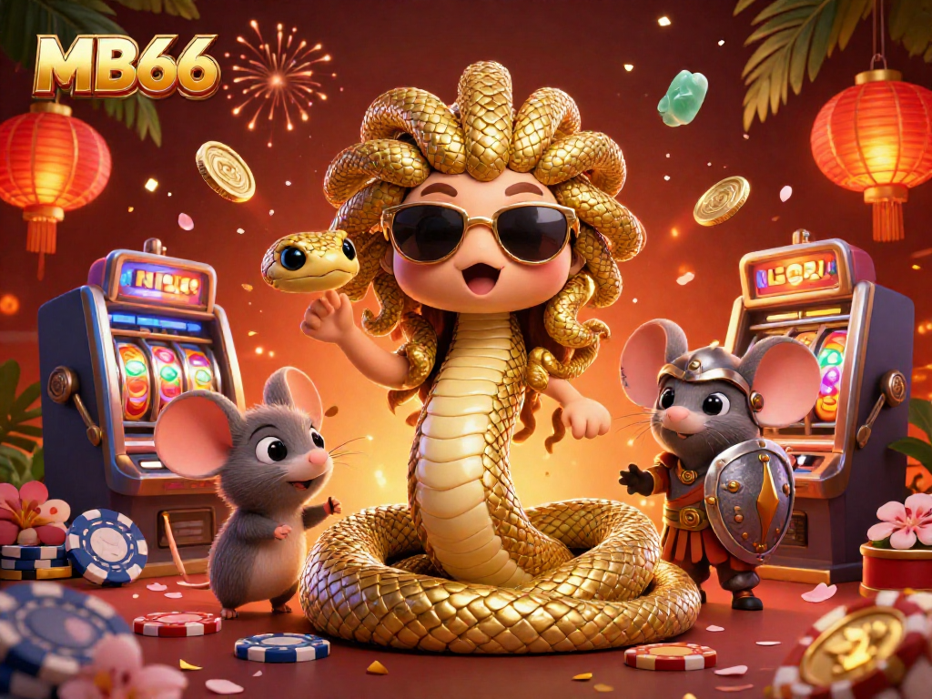 Engage with the vibrant energy of MB66 casino experience filled with Medusa and warrior character elements.