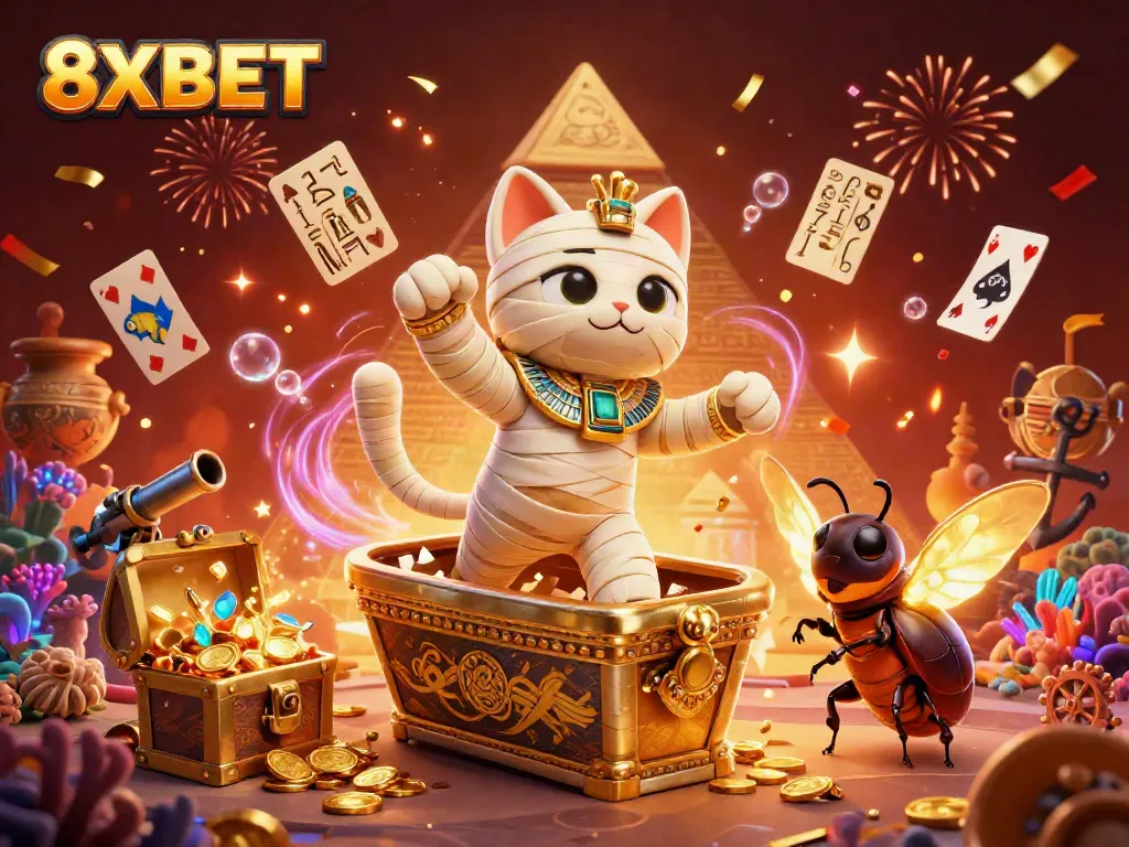 Experience 8XBET's Egyptian-themed casino adventure with thrilling games and stunning visuals.
