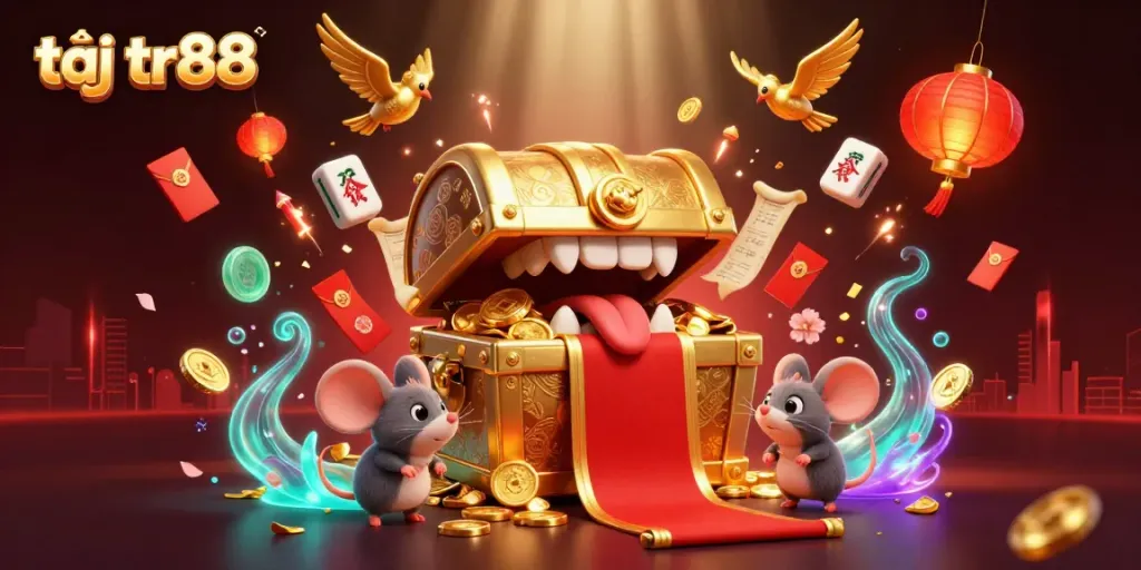 Experience the thrill of riches at tại tr88 with a captivating casino scene full of vibrant elements and characters.