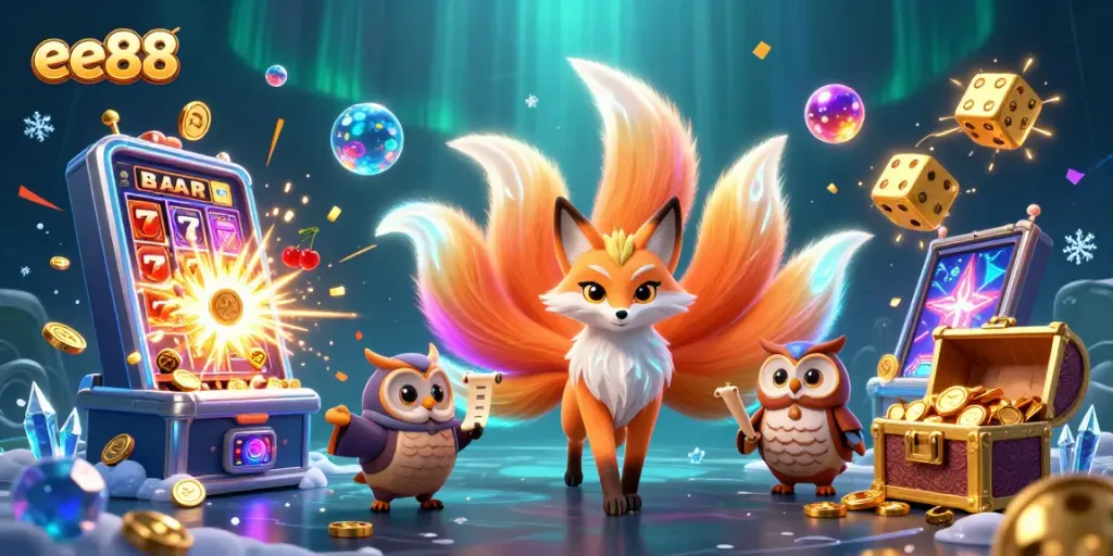Spin the reels with ee88's vibrant gambling experience featuring a magical scene
