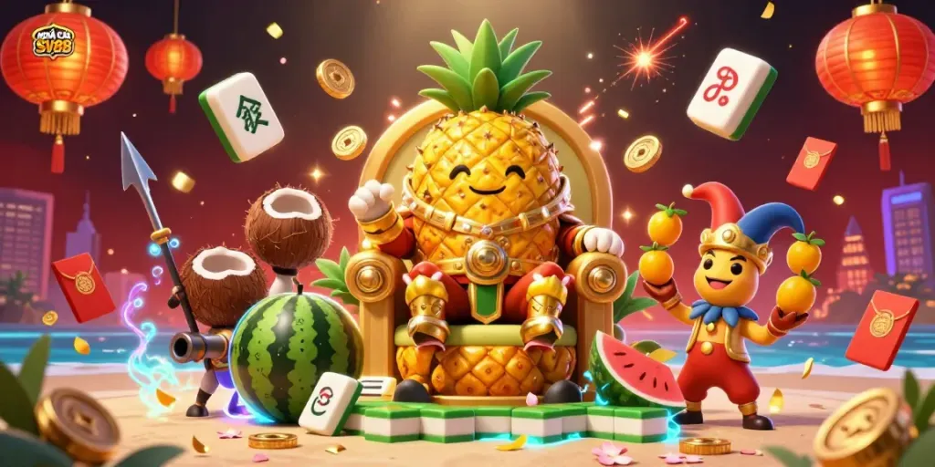 Play exciting casino games at NHÀ CÁI SV88 with colorful characters, vivid backgrounds, and dynamic gaming elements.