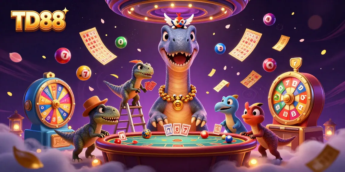 Experience thrilling gameplay with TD88: an animated casino scene with vibrant game elements.