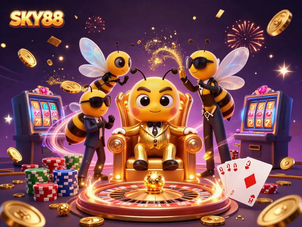 Experience thrilling casino excitement with SKY88, featuring a buzzing mob boss and games galore!