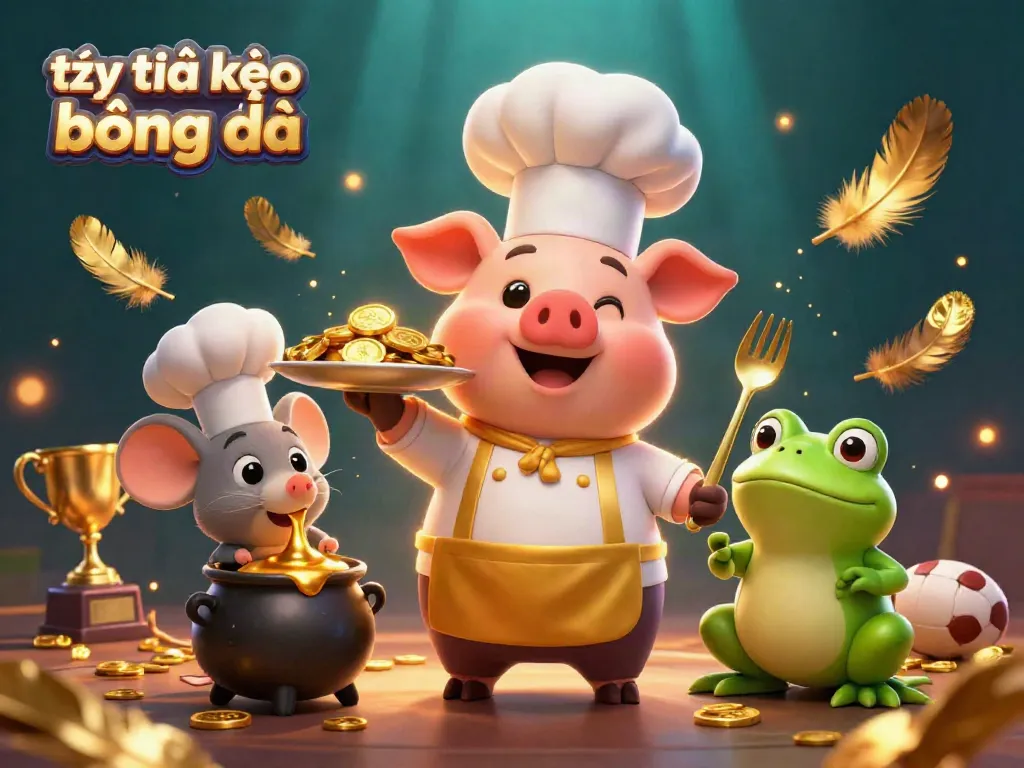 Engage with tỷ lệ kèo bóng đá through a vibrant 3D scene featuring thematic gambling characters and elements.