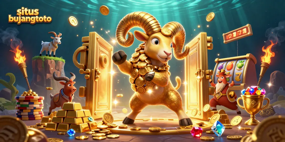 Situs bujangtoto takes the spotlight in an action-packed golden casino scene filled with treasures and excitement.