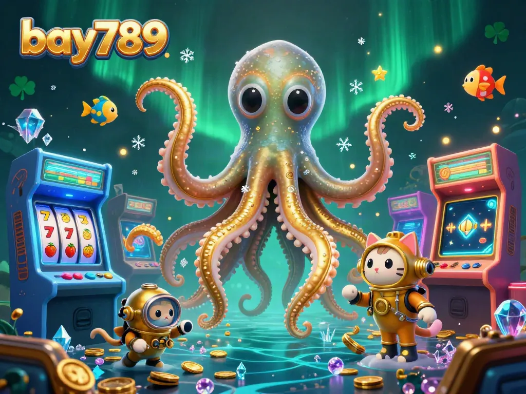 Bets come alive in bay789 with a kraken amidst casino game thrills and treasures.