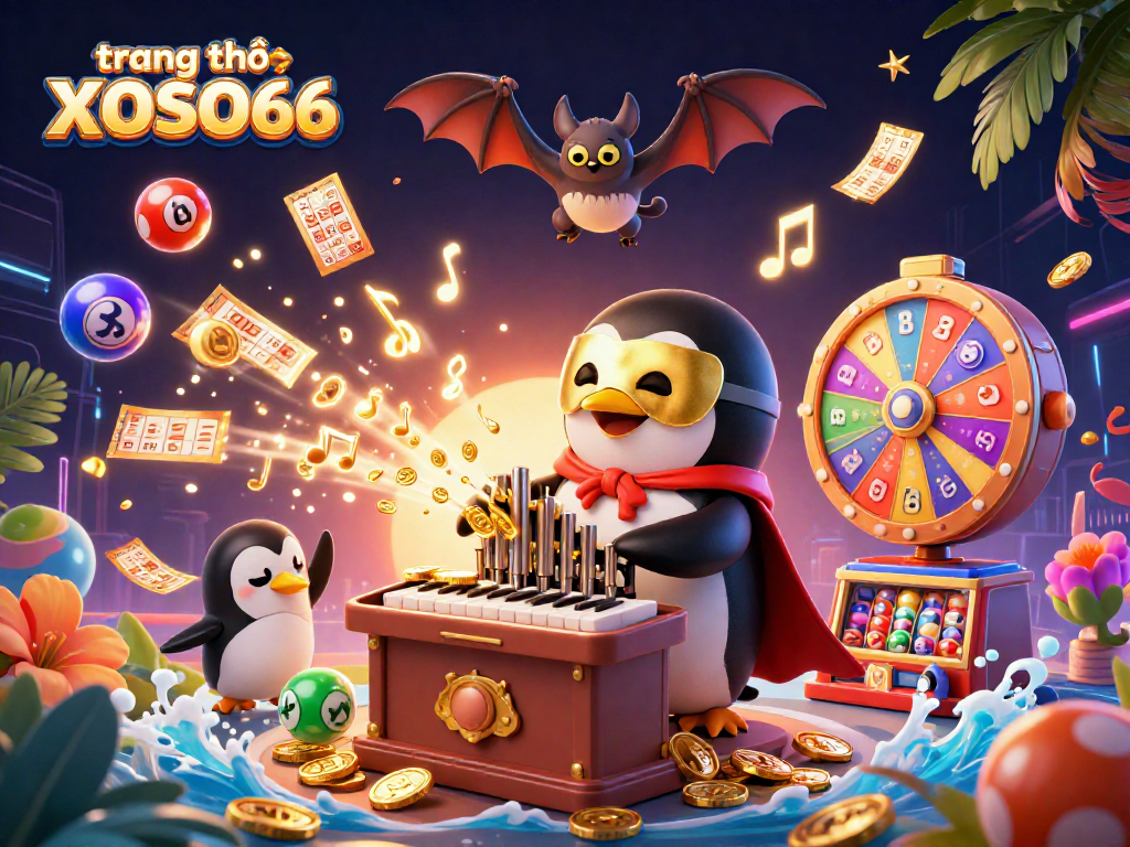 Experience the excitement of gaming on trang chủ XOSO66 with dynamic lottery elements and vibrant digital art.