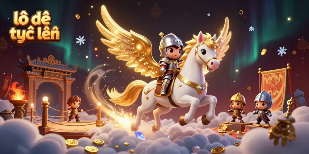 Experience epic moments in lô đề trực tuyến with golden tokens and dynamic particles in a unique 3D scene.