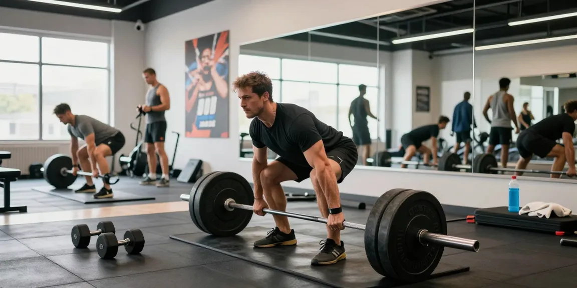 Prime Pharma Steroiden products seen in a vibrant gym setting with athlete focusing on strength training.