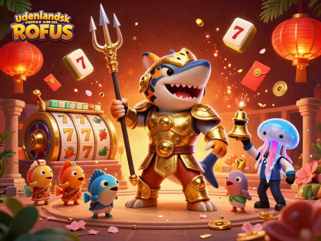 Engage in an immersive experience with a dynamic scene representing udenlandsk casino uden ROFUS and various game elements.