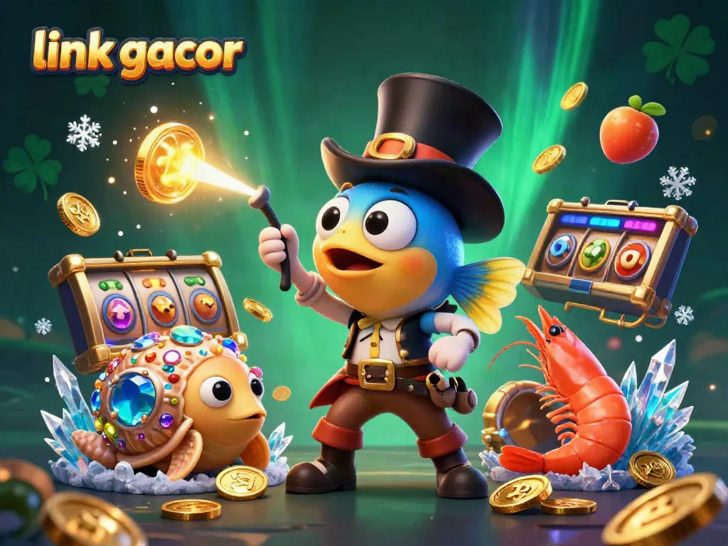 Attract golden wins with link gacor illustrated by deep-sea characters in an enchanting jackpot scene.