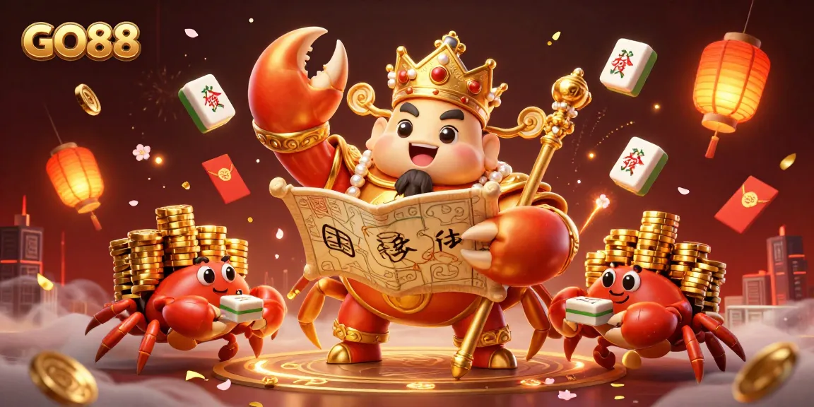 Engage in GO88's vibrant casino world with golden crab emperor and dynamic game elements.