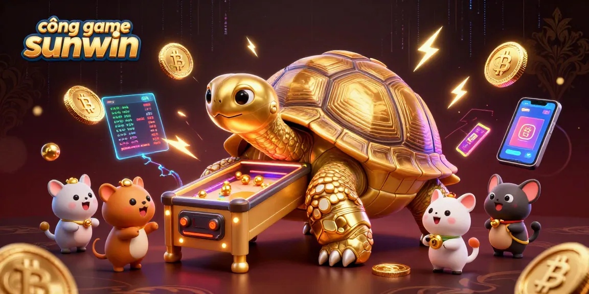 Experience the thrill at cổng game sunwin with animated characters and glowing crypto elements.