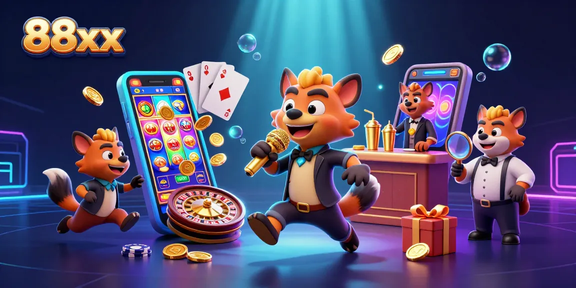 Experience the thrilling atmosphere of 88xx with hyenas performing in a vibrant casino scene.