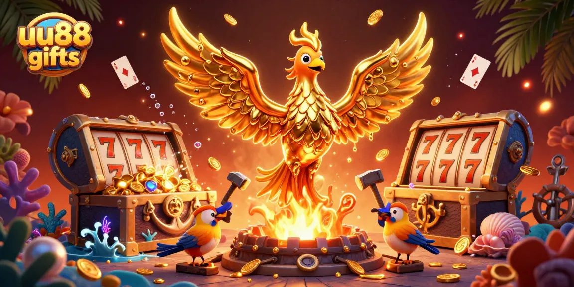 Experience the thrill of uu88 gifts with a molten gold phoenix and dynamic slot elements.