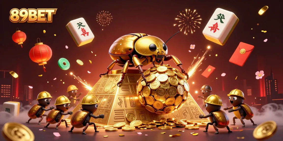 Experience thrilling wins with 89BET, featuring vibrant casino elements and golden treasures.