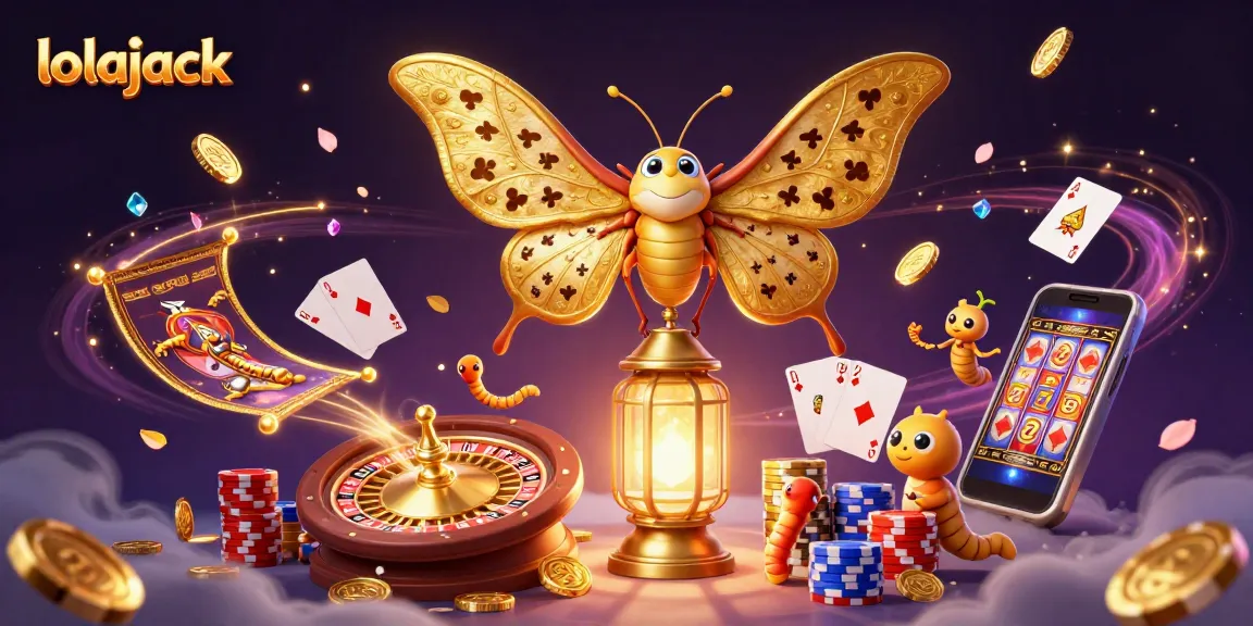 Experience thrilling gameplay with lolajack's vibrant casino illustration featuring captivating game elements.