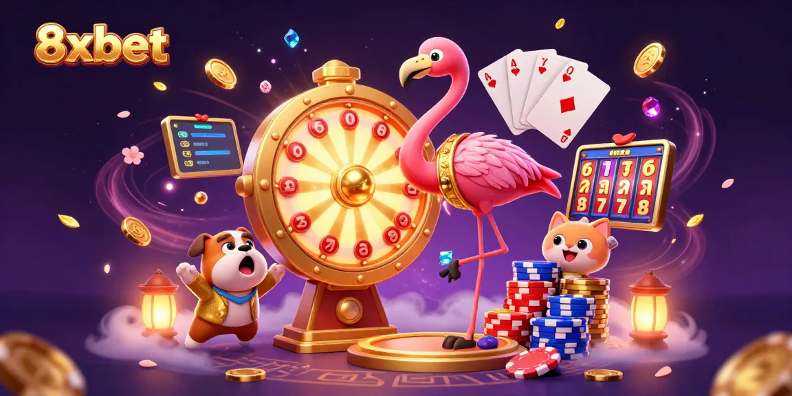 Spin the prize wheel with 8xbet for big wins in this lively casino scene.
