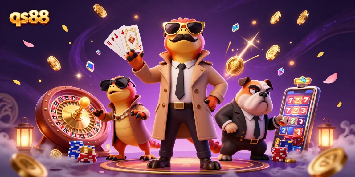 Experience the excitement of qs88 with playful raptors entering a VIP casino lounge.