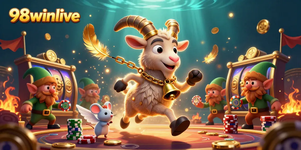 Experience the thrill at 98winlive as cartoon characters create a vibrant casino scene.