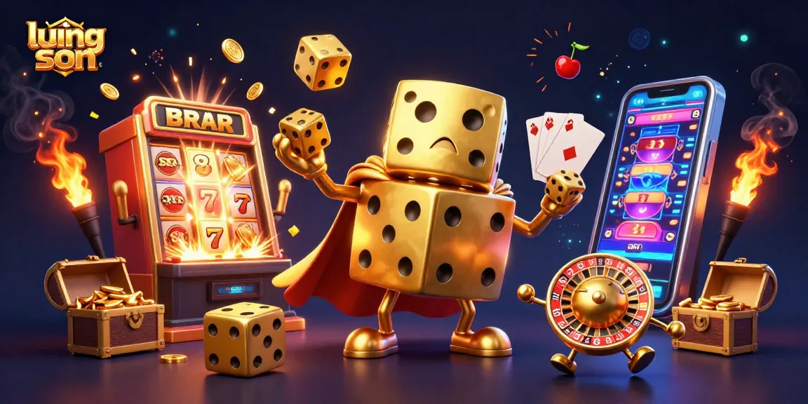 Experience the thrill of lương sơn with vibrant 3D casino elements and golden dice action.